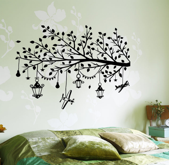 Wall Vinyl Decal Kids Room Branch With Toys Children Nursery Decor Unique Gift (z3650)