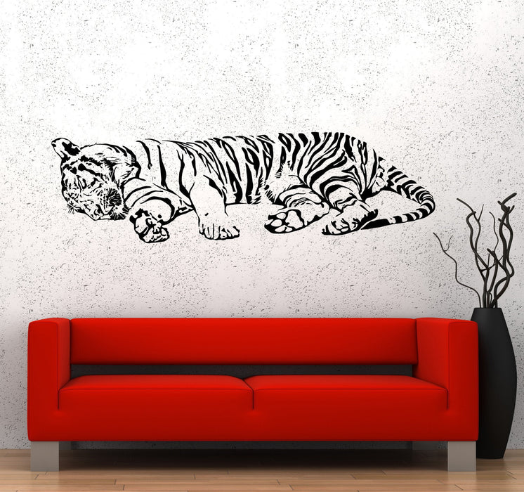 Wall Vinyl Decal Tiger Sleeping Jungle Africa Predator Cool Interior Decor Unique Gift z3652