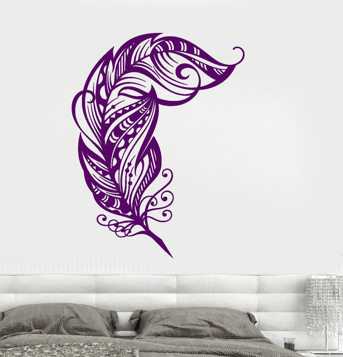 Wall Vinyl Decal Feather Dreamcatcher Dream Catcher Romantic Decor Unique Gift z3689