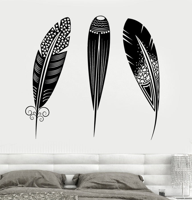 Wall Vinyl Feather Love Talisman Amulet Romantic Decor Unique Gift z3690