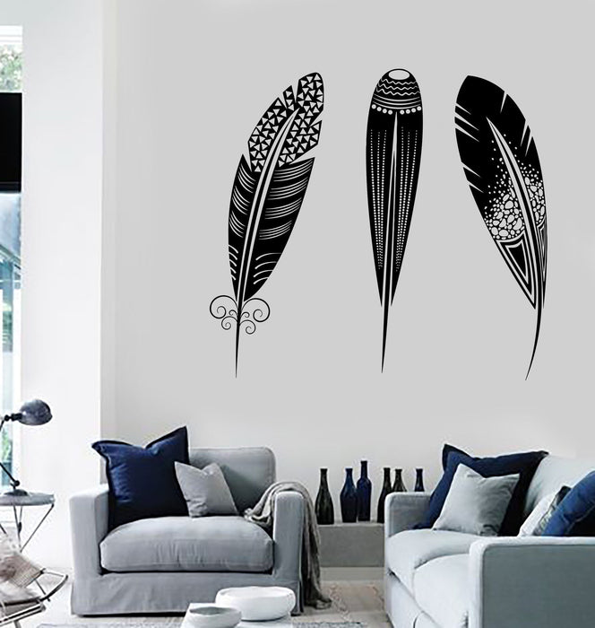 Wall Vinyl Feather Love Talisman Amulet Romantic Decor Unique Gift z3690