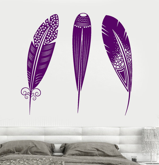 Wall Vinyl Feather Love Talisman Amulet Romantic Decor Unique Gift z3690