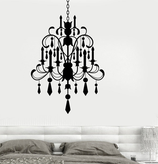 Wall Vinyl Decal Chandelier Bedroom Romantic Light Love Decor Unique Gift z3702