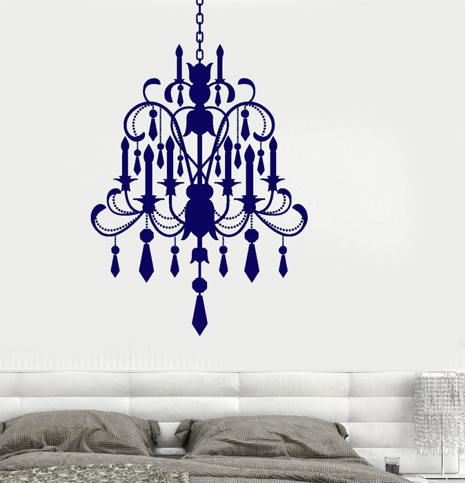 Wall Vinyl Decal Chandelier Bedroom Romantic Light Love Decor Unique Gift z3702