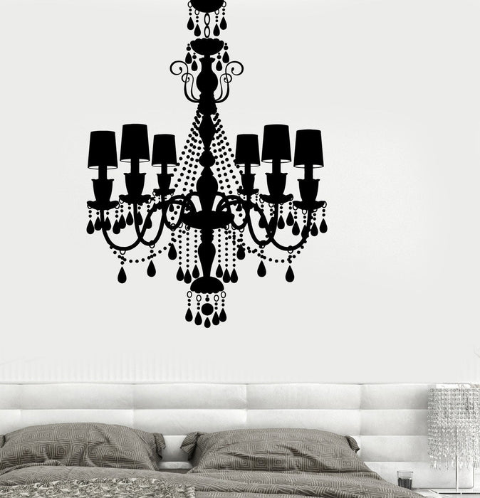 Wall Vinyl French Chandelier Romantic Bedroom Mural Unique Gift z3703