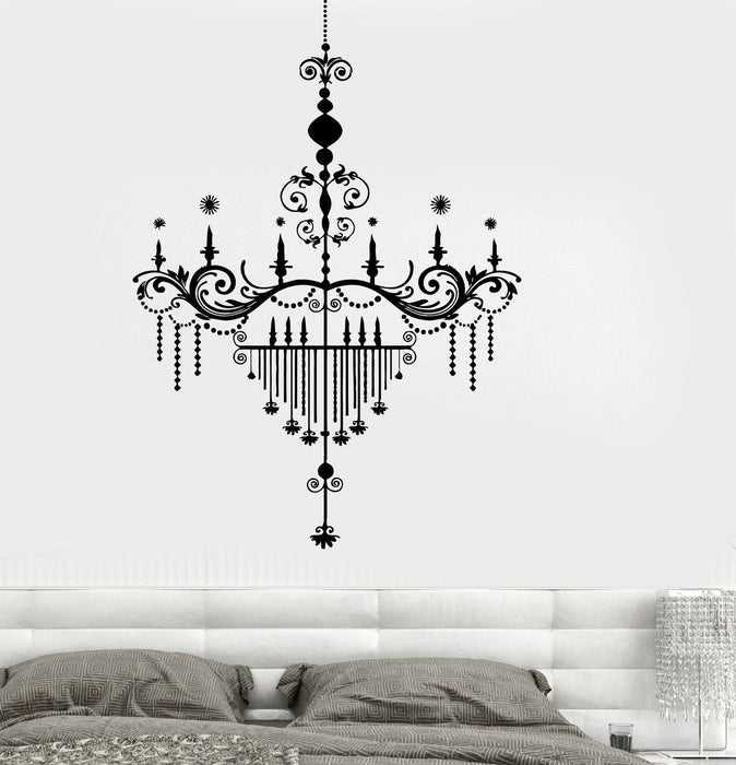 Wall Vinyl Decal Chandelier Bedroom LIving Room Romantic Decor Unique Gift z3706