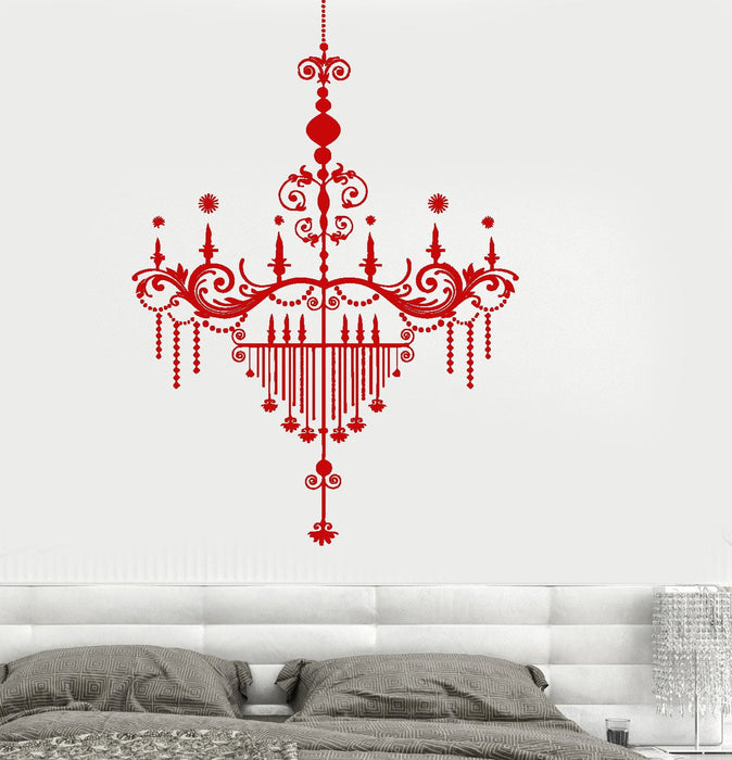 Wall Vinyl Decal Chandelier Bedroom LIving Room Romantic Decor Unique Gift z3706