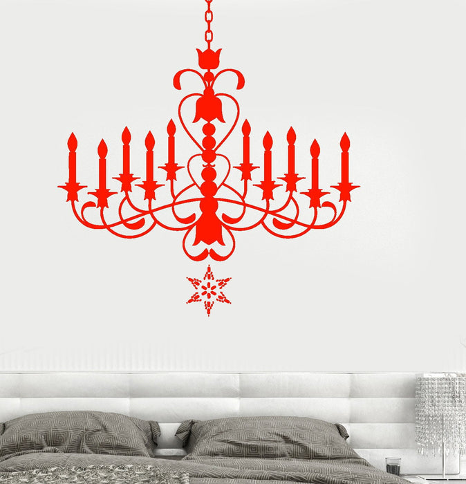 Wall Vinyl Decal Bedroom Romantic Chandelier Light Decor Unique Gift z3707