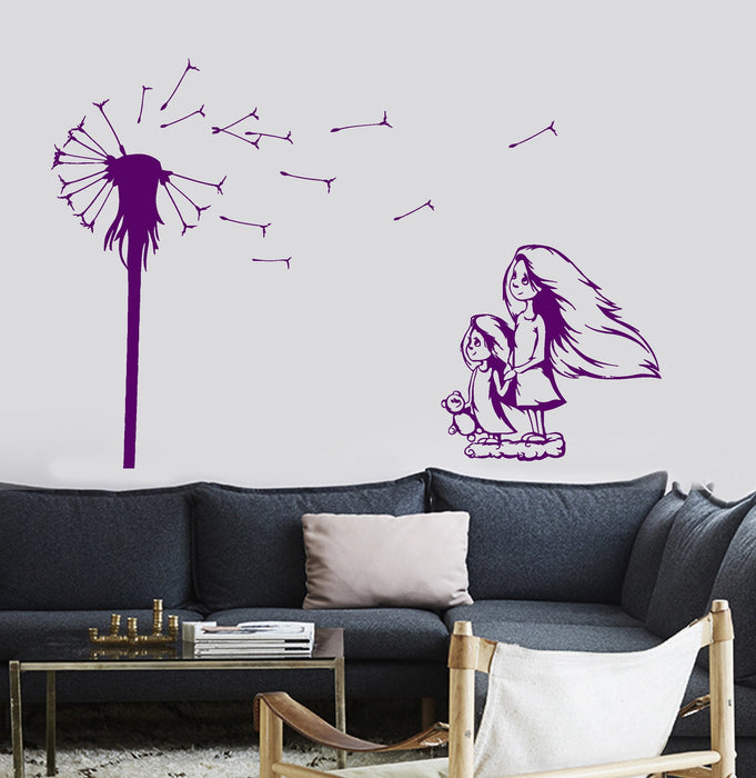 Wall Vinyl Decal Dandelion Kids Children Floral Flower Decor Unique Gift z3710