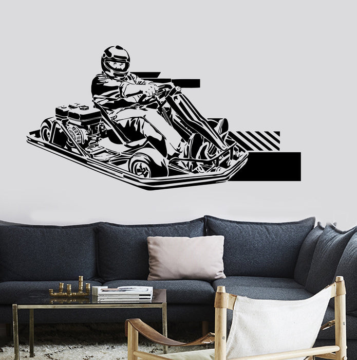 Wall Vinyl Decal Carting Car Racing Sport Cool Decor Unique Gift z3721