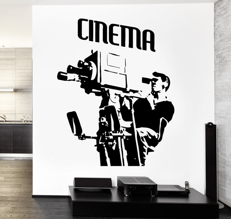 Wall Vinyl Decal Cameraman Camera Movie Hollywood Decor Unique Gift z3 ...