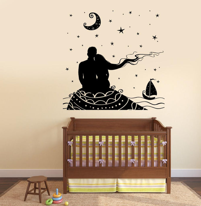 Wall Vinyl Decal Love Couple Night Sky Star Island Romantic Decor Unique Gift z3785