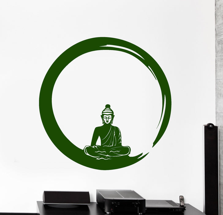 Wall Vinyl Decal Buddha Buddhism Enso Enco Circle Decor Unique Gift z3805