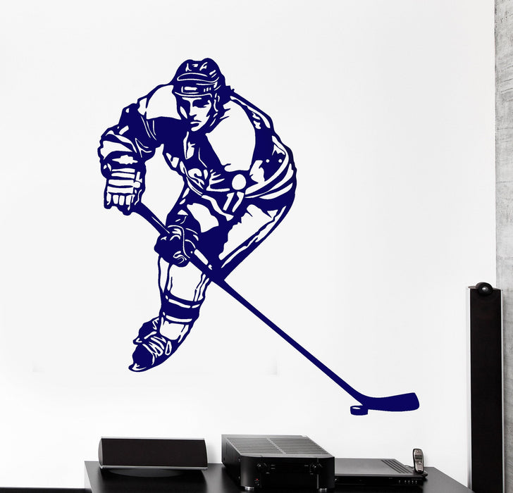 Wall Vinyl Decal Hockey Winter Sport Cool Decor Unique Gift z3827