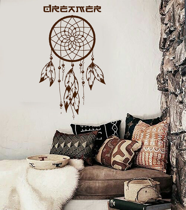 Wall Vinyl Decal Dreamcatcher Dream Catcher Ornament Unique Gift z3889