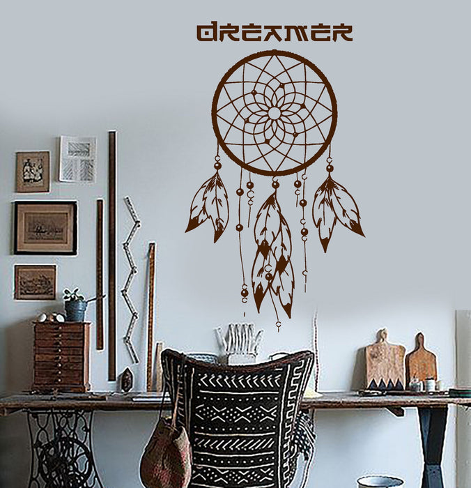 Wall Vinyl Decal Dreamcatcher Dream Catcher Ornament Unique Gift z3889