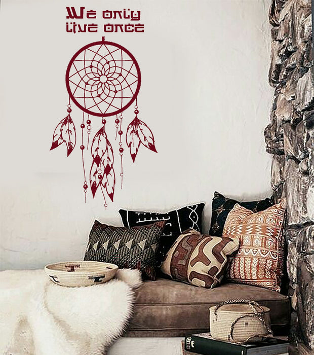 Wall Vinyl Decal Dreamcatcher Amulet Talisman Decor Unique Gift z3890