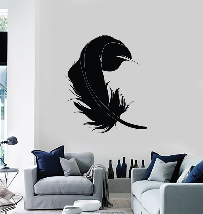 Wall Vinyl Feather Love Romantic Bedroom Girl Decor Unique Gift z3893