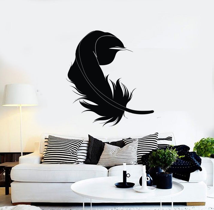 Wall Vinyl Feather Love Romantic Bedroom Girl Decor Unique Gift z3893