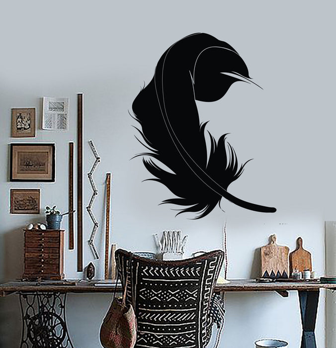 Wall Vinyl Feather Love Romantic Bedroom Girl Decor Unique Gift z3893