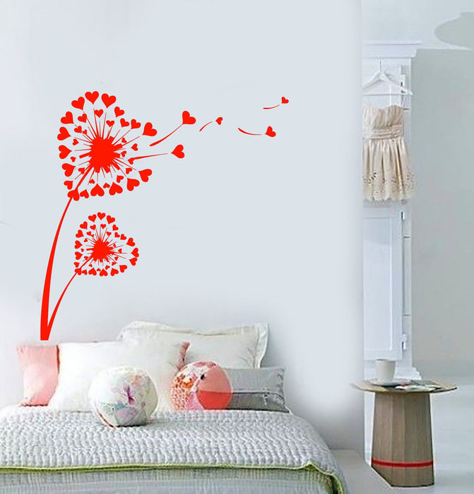 Wall Vinyl Decl Dandelion Love Heart Floral Flower Modern Decor Unique Gift z3900