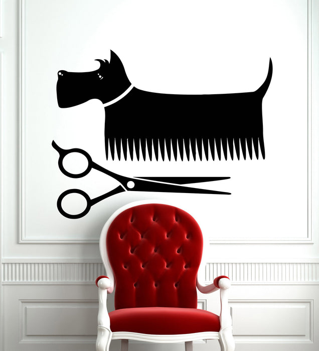 Wall Vinyl Decal Dog Pets Barbershop Haircut Store Salon Decor Unique Gift z3903