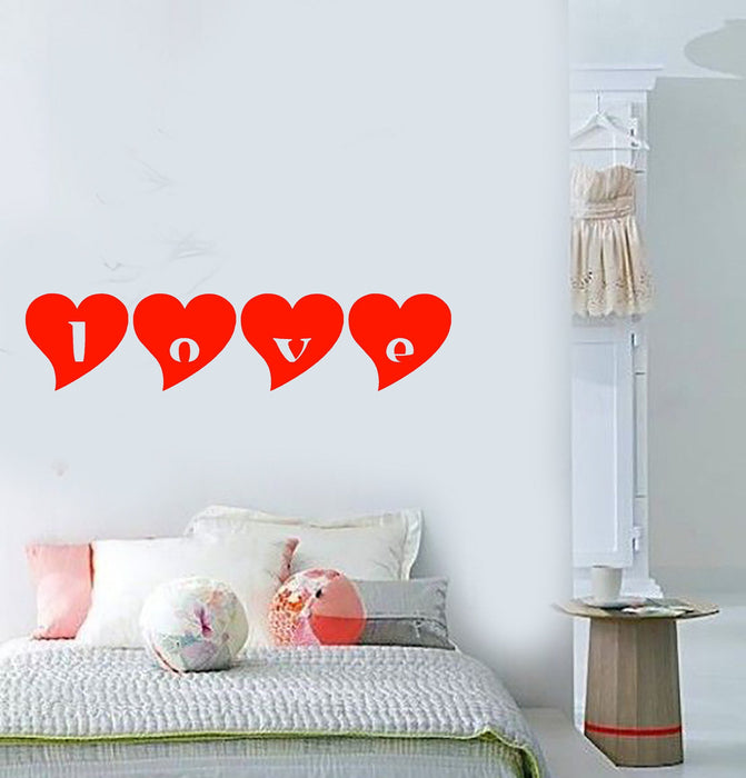 Wall Vinyl Decal Love Heart Romantic Bedroom Decor Unique Gift z3924