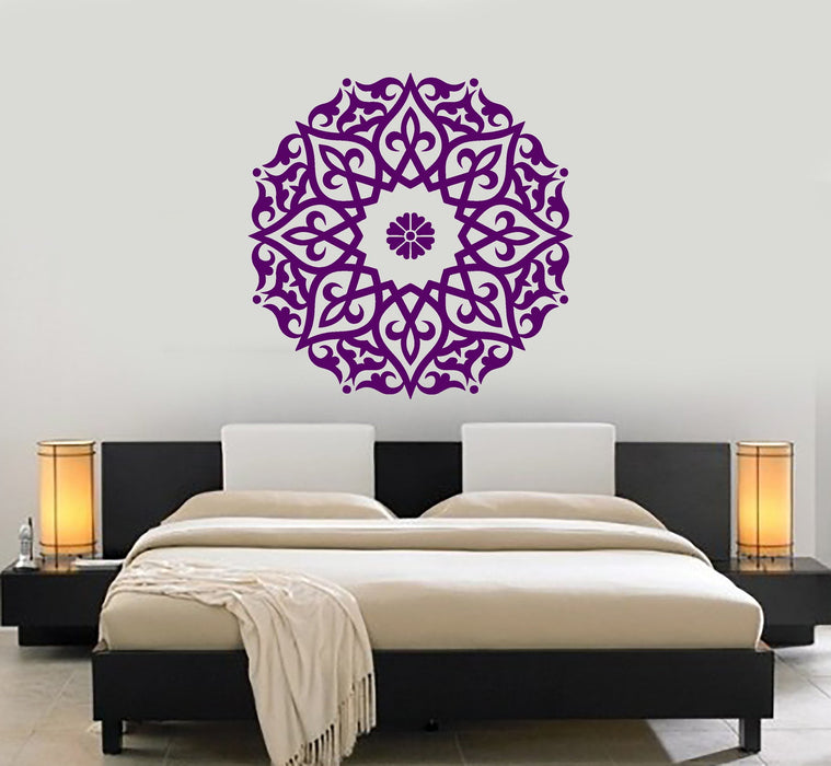 Wall Vinyl Decal Om Mandala Yoga Meditation Bedroom Decor Unique Gift z3929