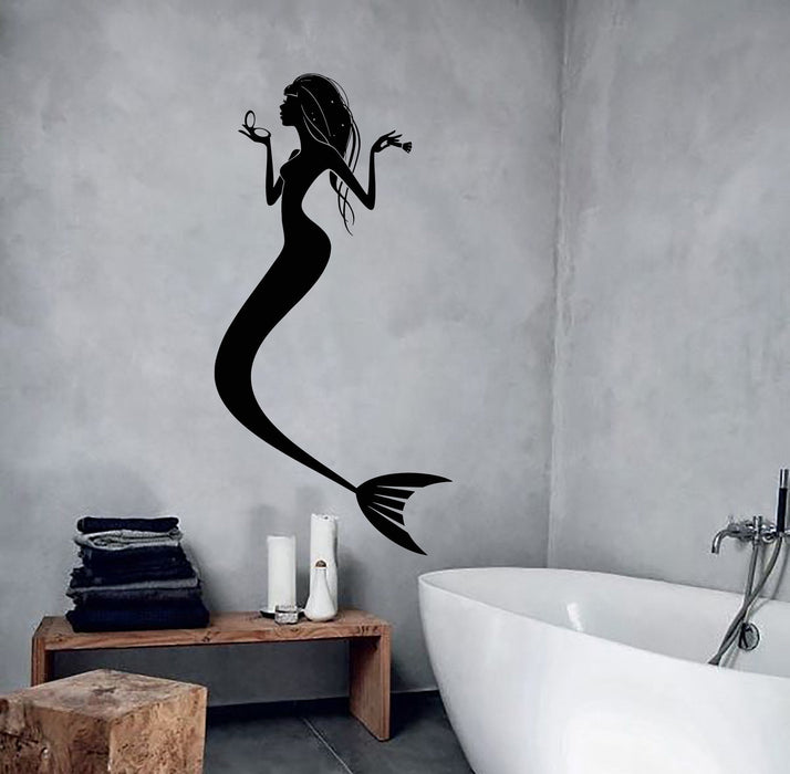 Wall Vinyl Decal Mermaid Marine Ocean Sea Bathroom Decor Unique Gift z3935