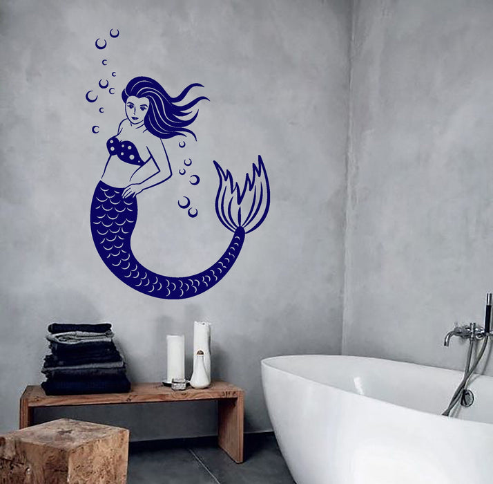 Wall Vinyl Mermaid Ocean Sea Cool Bathroom Decor Unique Gift z3937