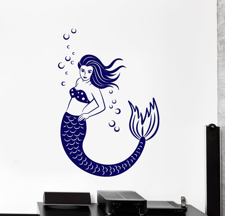 Настенный винил Русалка Океан Море Прохладный Декор для ванной комнаты Уникальный подарок z3937