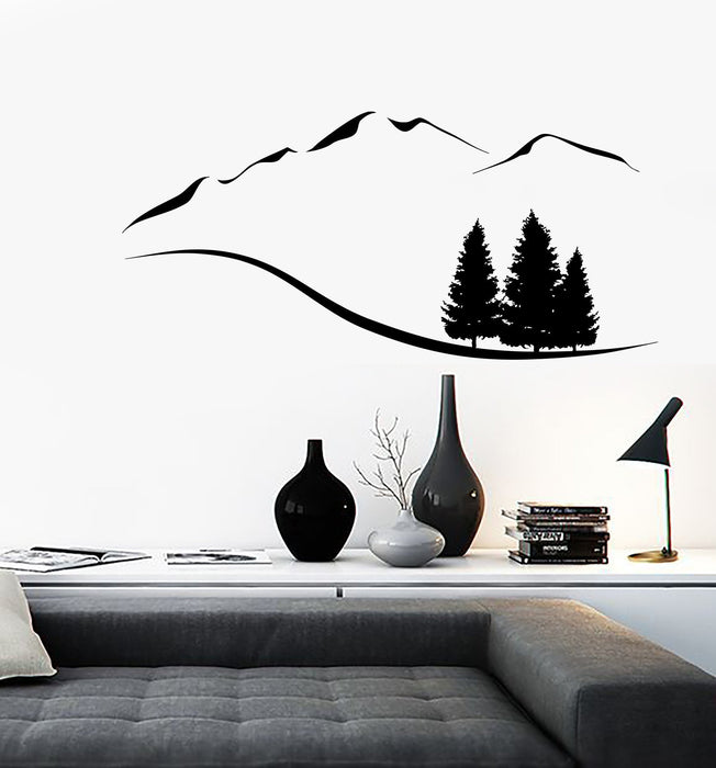 Wall Vinyl Decal Mountain Forest Country Village Cool Decor Unique Gift z3939