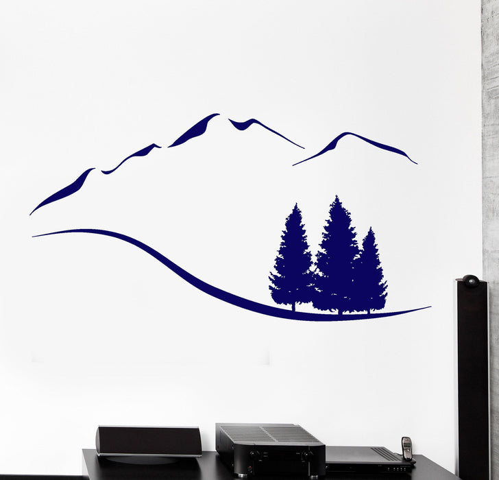 Wall Vinyl Decal Mountain Forest Country Village Cool Decor Unique Gift z3939