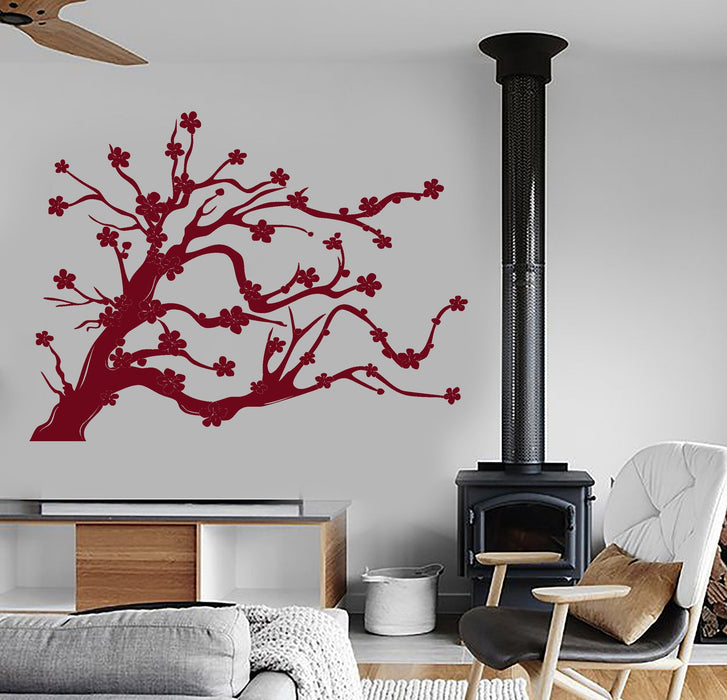 Wall Vinyl Decal Tree Flowers Branch Nature Cool Bedroom Decor Unique Gift z3944