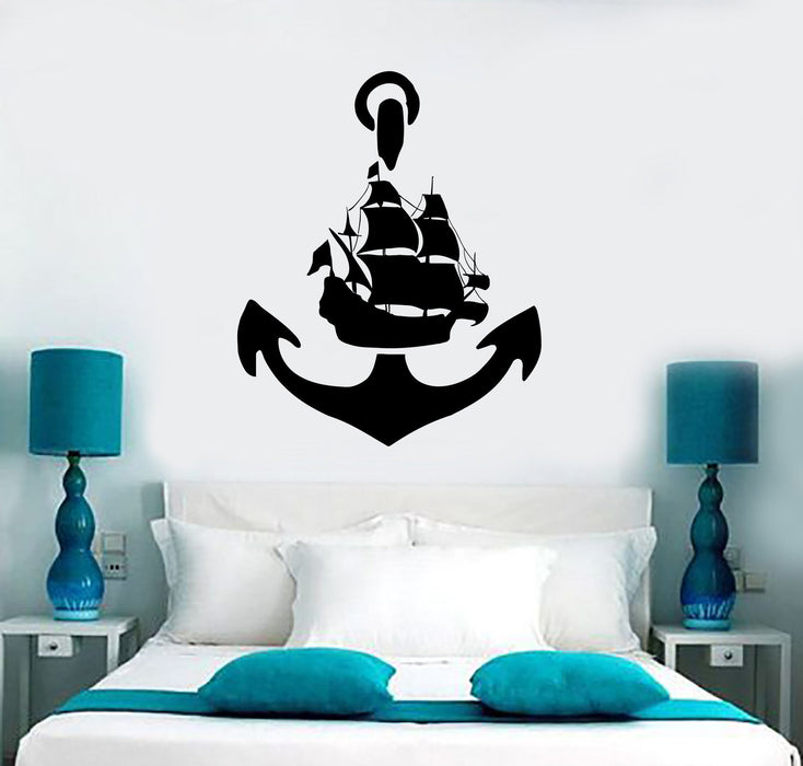 Wall Vinyl Decal Anchor Ship Yacht Marine Sea Decor Unique Gift z3948