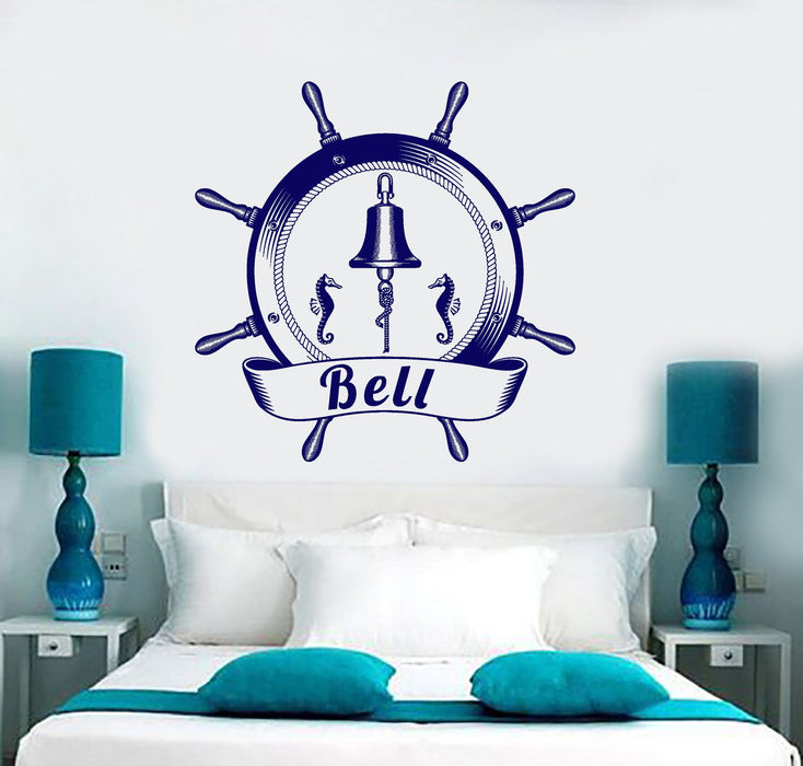 Wall Vinyl Decal Wheel Helm Sea Bell Marine Ocean Decor Unique Gift z3952