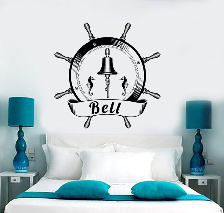 Wall Vinyl Decal Wheel Helm Sea Bell Marine Ocean Decor Unique Gift z3952