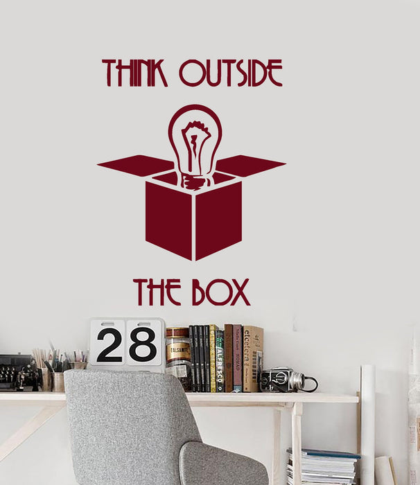 Wall Vinyl Decal Quotes Think Outside The Box Office Decor Unique Gift z3956