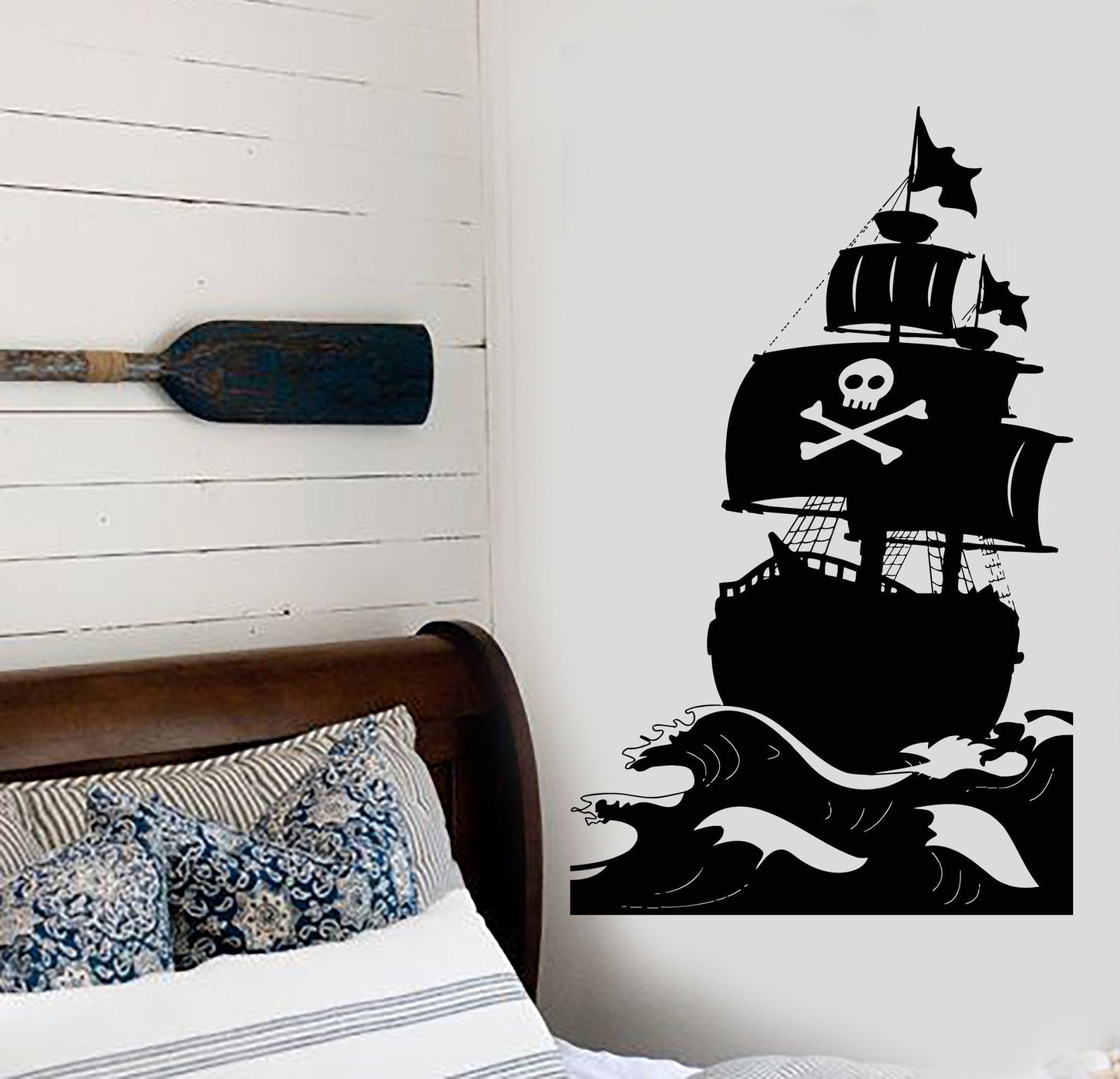 Wall Vinyl Decal Pirate Ship Yacht Sea Marine Decor Unique Gift z3959 ...