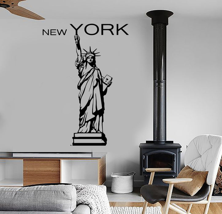 Wall Vinyl Decal New York Statue Of Liberty Big Apple Decor Unique Gift z3963