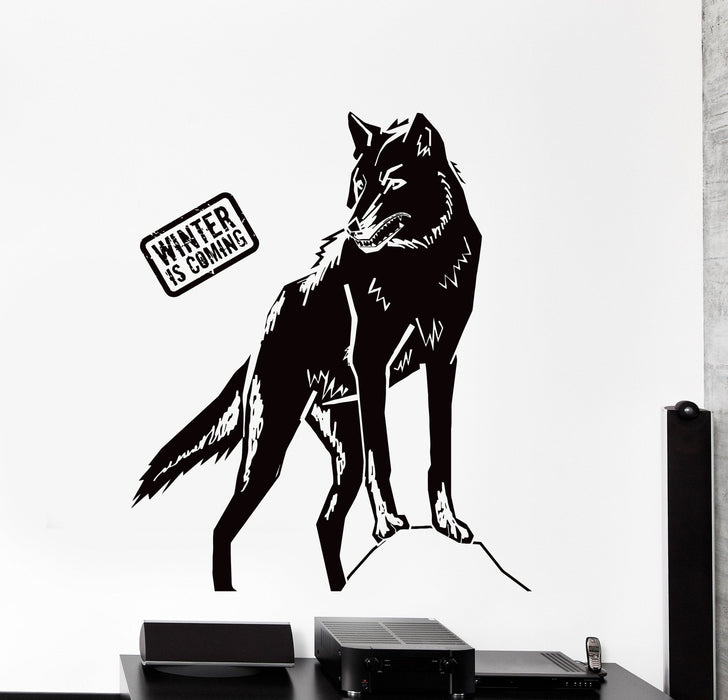 Wall Decal Game Of Thrones Wolf Winter is Coming Quote Unique Gift z3980