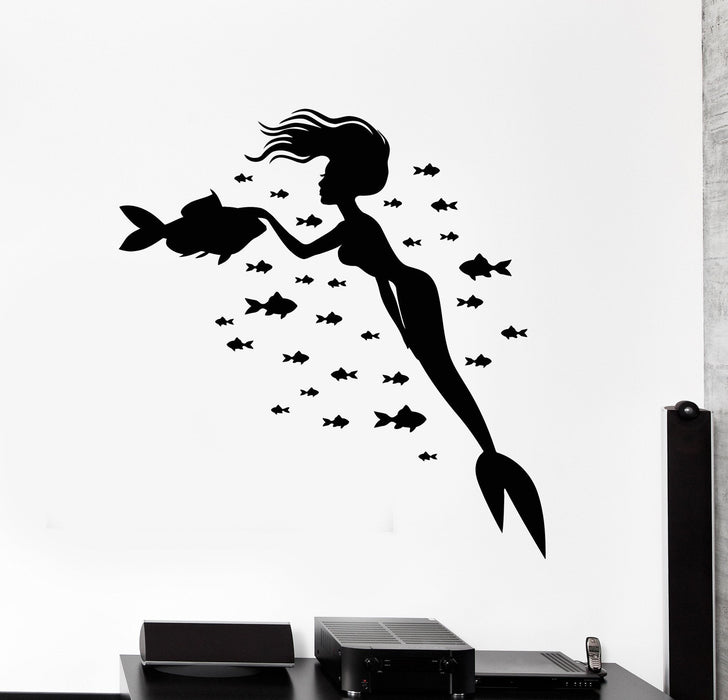 Autocollant mural sirène poisson amis sous-marin décor marin cadeau unique z3985