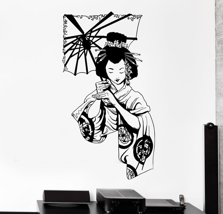 Wall Decal Geisha Japan Japanese Oriental Interior Decor Unique Gift z3992