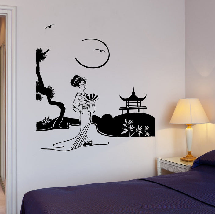 Wall Decal Geisha Japan Pagoda Japanese Views Decor Unique Gift z3997