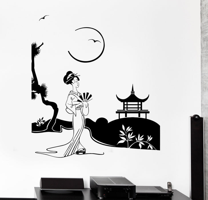 Wall Decal Geisha Japan Pagoda Japanese Views Decor Unique Gift z3997