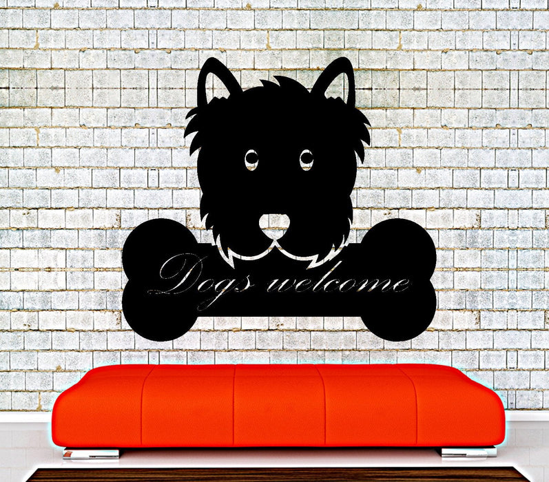 Наклейка на стену Смешные цитаты Собака Добро пожаловать Смешной домашний интерьер Декор Уникальный подарок z4010