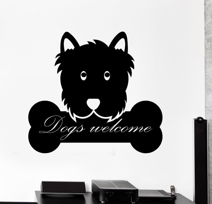 Наклейка на стену Смешные цитаты Собака Добро пожаловать Смешной домашний интерьер Декор Уникальный подарок z4010