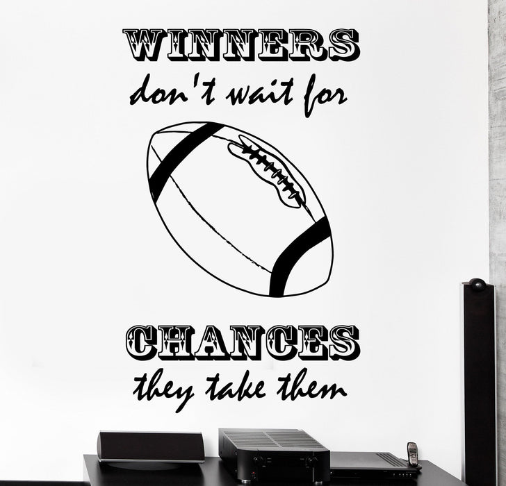 Autocollant mural avec citation « N'attendez pas les changements » Football Intérieur de la maison Cadeau unique z4016