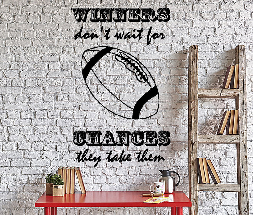 Autocollant mural avec citation « N'attendez pas les changements » Football Intérieur de la maison Cadeau unique z4016