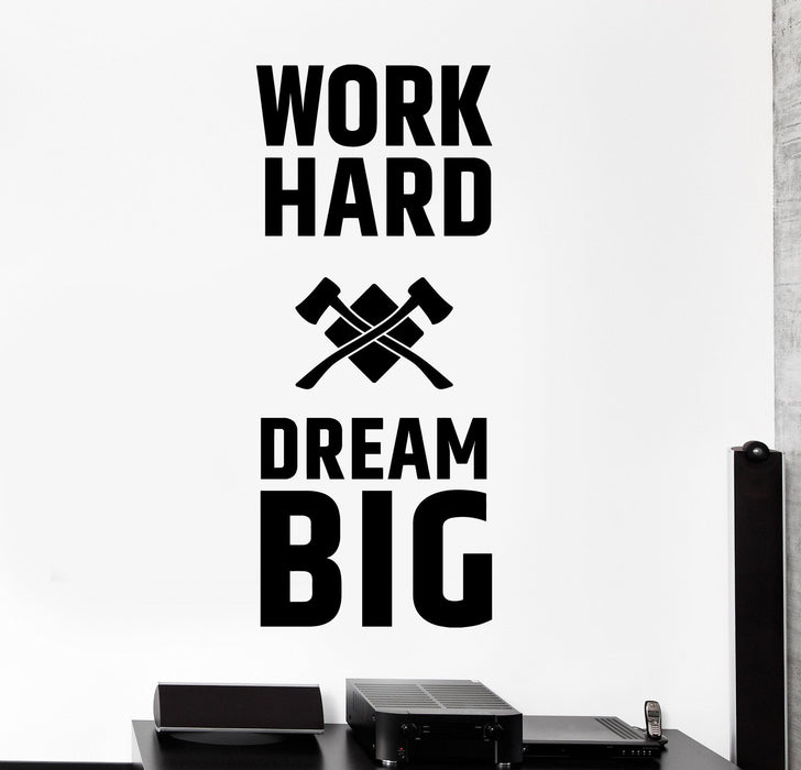 Wall Decal Motivation Quotes Work Hard Dream Big Home Interior Unique Gift z4018